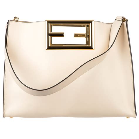 fendi way medium leather bag _ light beige|Bags .